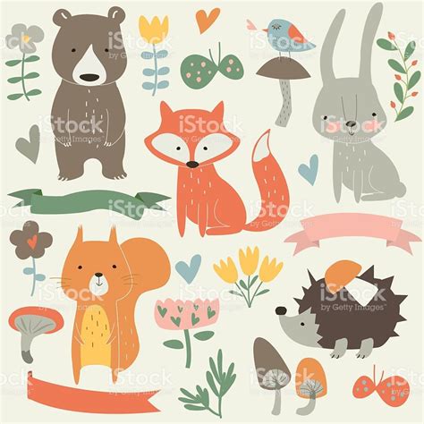 Cute Cartoon Forest Animals