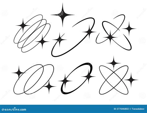 Y2k Stars Starburst And Retro Set Stock Vector Illustration Of Space