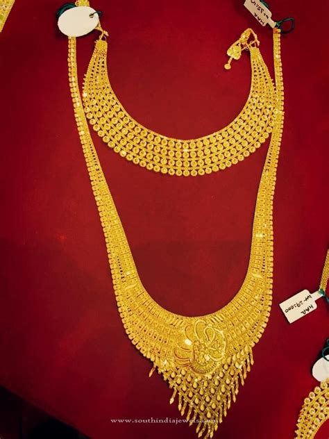 100 pavan 50 pavan kerala wedding set. Gold Bridal Jewellery - Choker & Long Necklace | Gold ...