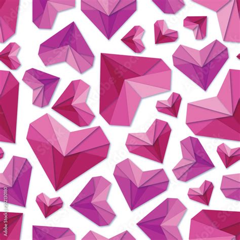 Origami Heart Seamless Pattern Stock Photo And Royalty Free Images On