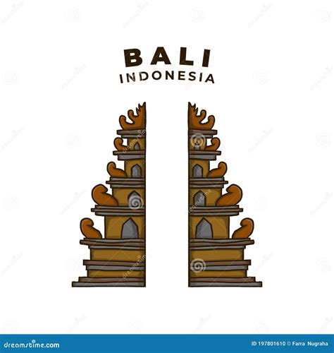 Bali Indonesia Shrine Landmark Illustration Temple Tourism Religious