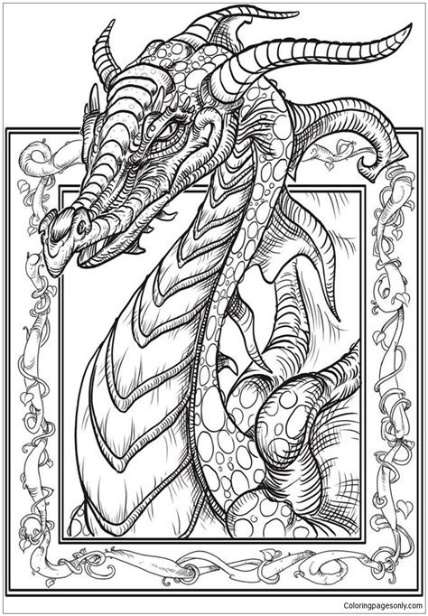 Dragon Head Coloring Page Free Printable Coloring Pages