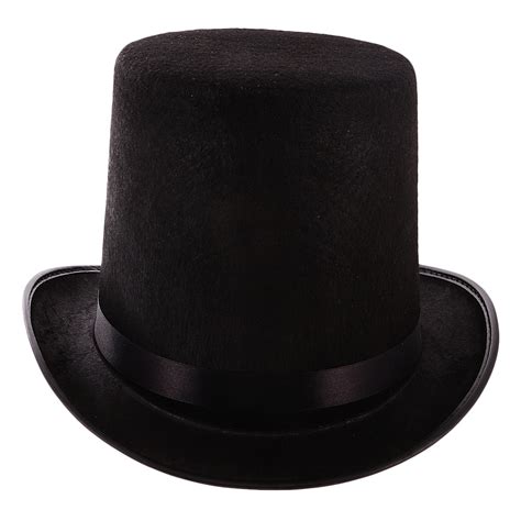Black Polyester Felt Satin Top Hat Magician Hat Ringmaster Hat Party