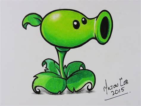 Art Painting Drawing Tips And Tutorials How To Draw Peashooter Step
