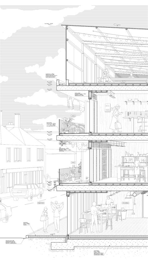 Perspective Section Architecture Presentation Board A