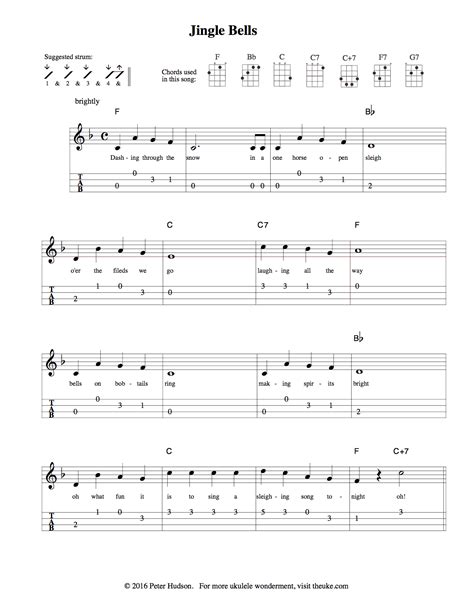Our list of easy ukulele songs for beginners contains popular uke songs. Jingle Bells (Ukulele Sheet Music)