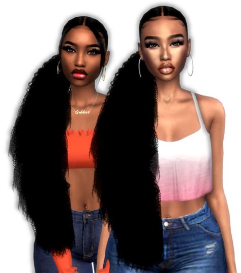 Urban Cc Finds ♡ Xxblacksims Curly Wild Hair Long Curly Side