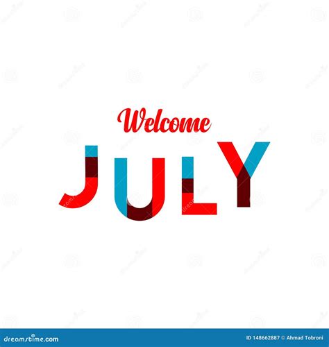 Welcome July Vector Template Design Illustration Stock Vector