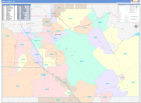Pinal County Az Wall Map Color Cast Style By Marketmaps Mapsales