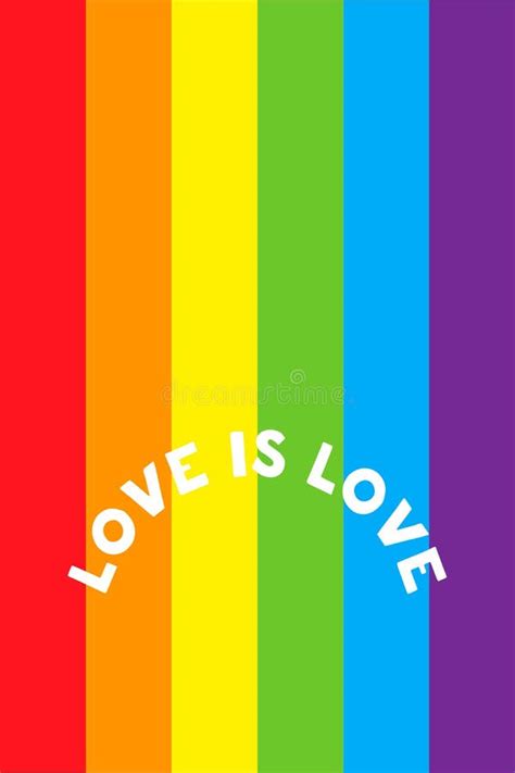 love is love lettering on a rainbow pride flag vector lgbt rights concept modern poster cards