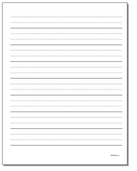 1st Grade Lined Writing Paper