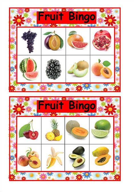 Fruit Bingo Groenten Eten En Drinken Eten