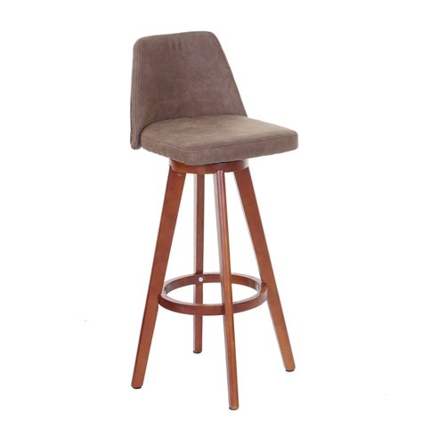 Barhocker holz drehbar ideen, solltest du berlegen ob dein barstuhl wohnzimmer esszimmer kchen esszimmer sitz mit. Barhocker HWC-C43, Barstuhl Tresenhocker, Holz Textil drehbar ~ Vintage braun, dunkle Beine
