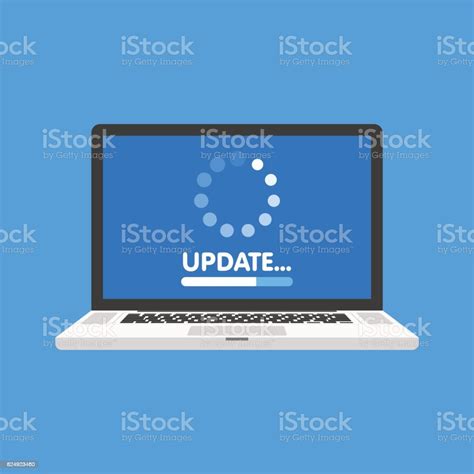 System Software Update And Upgrade Concept Loading Process In Laptop Screen Vector Illustration ...