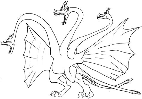 Cute Ghidorah Coloring Page