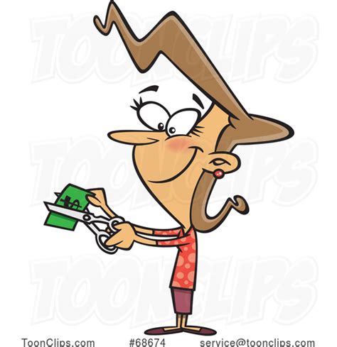 Cartoon Lady Cutting Prices 68674 By Ron Leishman