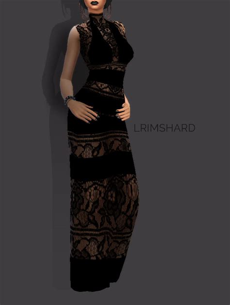 Recolor Lace Dress Black Passion Rimshard Shop Sims 4 Cc