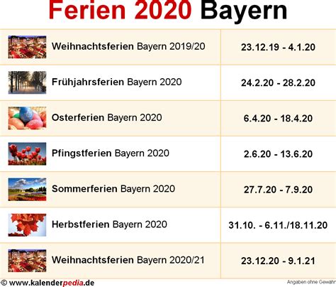 Ferienübersicht für die nächsten 3 monate. Ferienübersicht Bayern 2021 / Der Ferienkalender 2020 21 ...