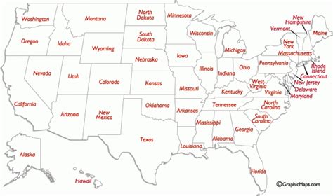 Map Of The United States With Names Of Each State Printable Map Images