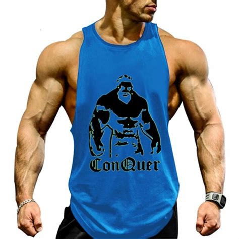 Drop Shipping Gyms Fitness Mens Sleeveless Crossfit Shirt Cotton
