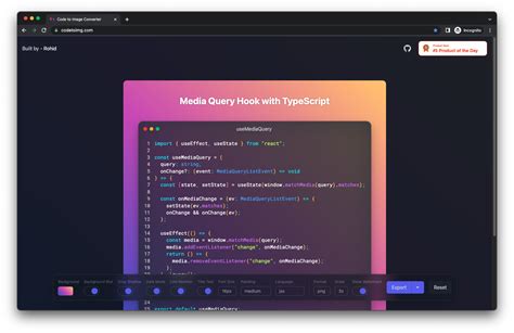 A Beautiful Code Snippets Generator — Rohid Buymeacoffee