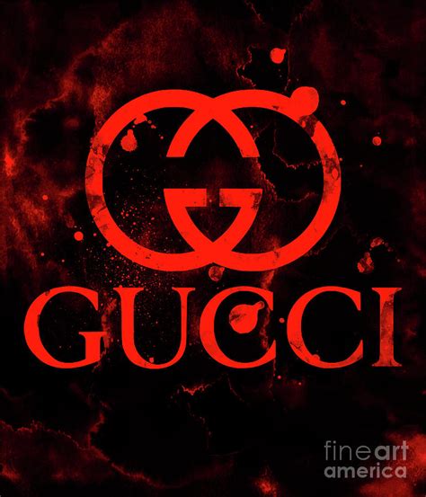 Gucci Logo Red 2 Digital Art By Del Art