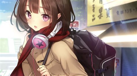 Cool Anime Girl With Headphones Wallpaper Baka Wallpaper