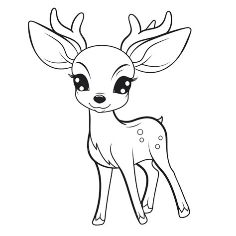 Printable Coloring Pages Of Deer Outline Sketch Drawing Vector Deer