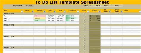 Everything you need, including income statement, breakeven analysis, profit and loss statement template, and balance sheet with financial ratios, is available right at your fingertips. To-Do List Template Spreadsheet Excel - Projectemplates