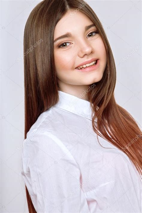 Beautiful Blondhaired 13years Old Girl Portrait Stock Photo 105787922 C99