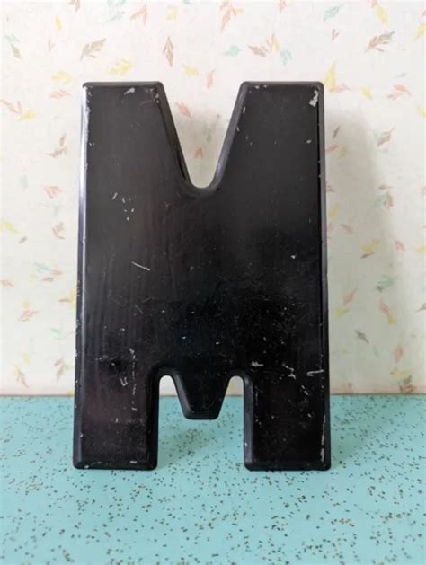 Vintage Metal 75and Tall Marquee Letter M Black Paint 2199 Picclick