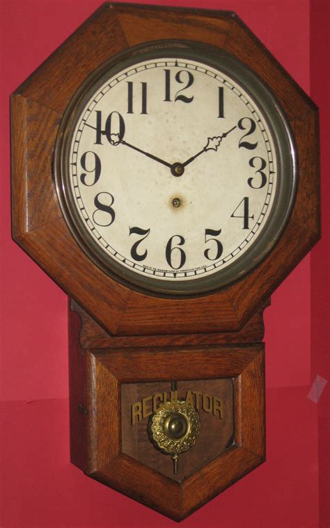 Sessions Oak Cased Drop Octagon Schoolhouse Clock