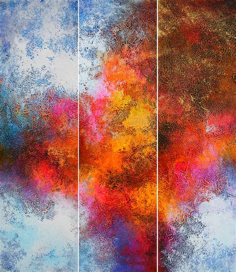 Abstract Triptych Abstract Painting Large Abstract Painting 3 In 1