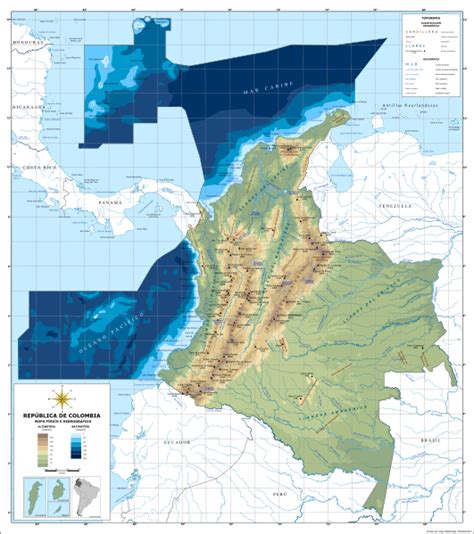 Mapa Físico Colombia Con Todo