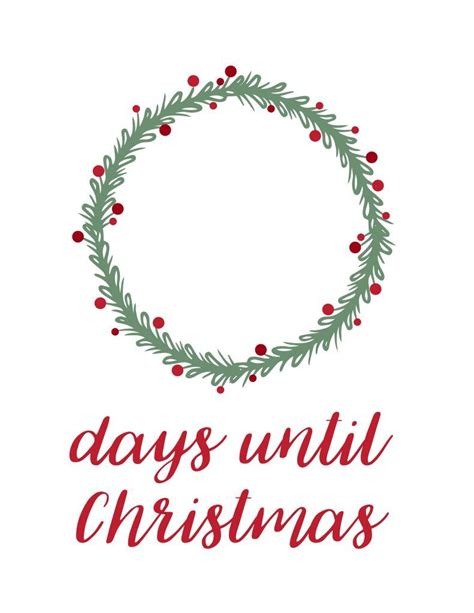 Printable Dry Erase Christmas Countdown Christmas Countdown Free