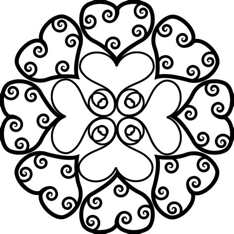 Mandala Herz Zum Ausdrucken : Mandalas ausdrucken | Mandala mit Herzen