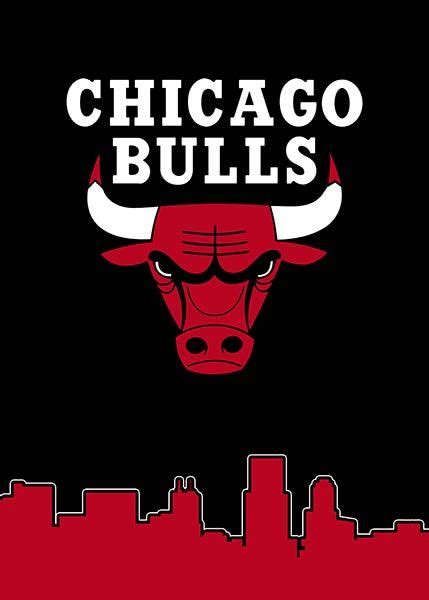 Chicago Bulls Skyline Sport Poster Print Metal Posters Chicago