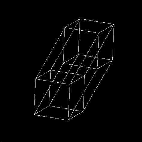 4d Hypercube Presented As Cubes Connected In The Vertices With Lines By
