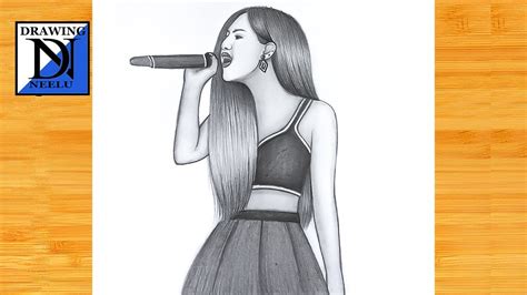 How To Draw A Singing Girl Step By Step Pencil Sketch For Beginner
