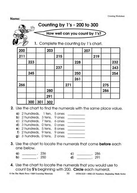 Counting by 1s 100-1000 Worksheets Grades 1-3 - Worksheets Library