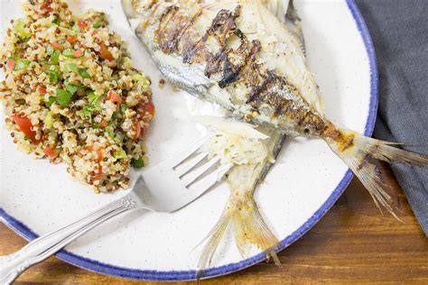 Grilled Butterfish With Tricolour Quinoa Recipe From Pescetariankitchen