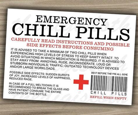 Free Printable Chill Pill Jar Label Printable