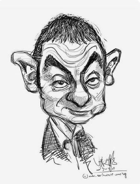 Rowan Atkinson Mr Bean Caricature Sketch Caricature Actors