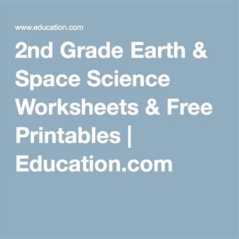 2nd grade math worksheets, including multiplication charts, printable math worksheets, graph paper and other problems for 2nd grade math. 2nd Grade Earth & Space Science Worksheets & Free Printables | Educati… | Free kindergarten ...