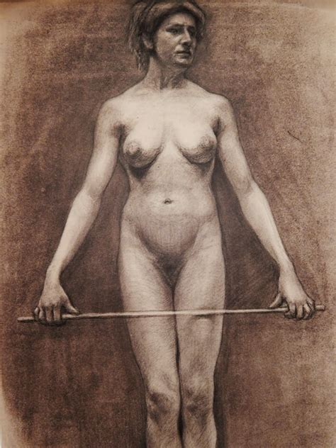 Academic Nudes Of The Th Century Unknown Artist Standing Female Nude Illegibly Initialed