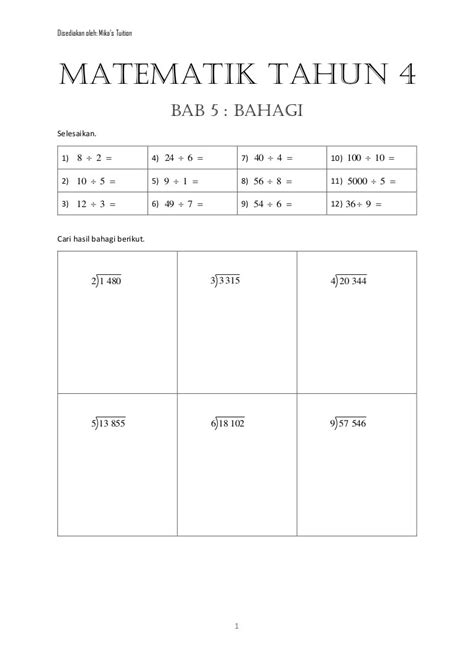 Darab Latihan Matematik Tahun 3 Pdf Lembaran Kerja Sifir Darab Boleh