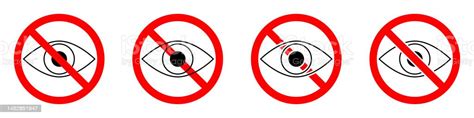 Forbidden Look Sign Prohibited Look Icon Vector Illustration Stock