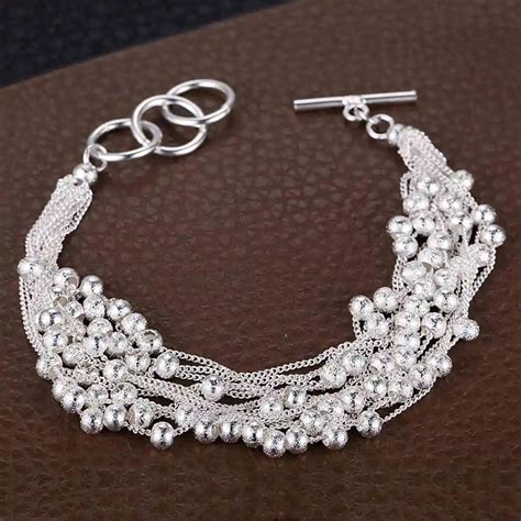 ah053 wholesale free shipping silver plated bracelets for women ladies silver jewelry silver