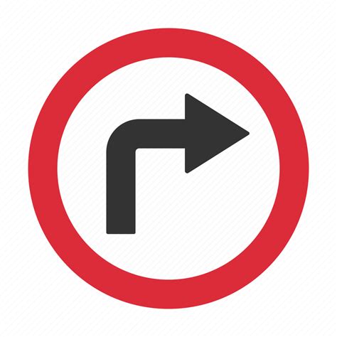 Right Turn Traffic Sign Warning Warning Sign Icon Download On