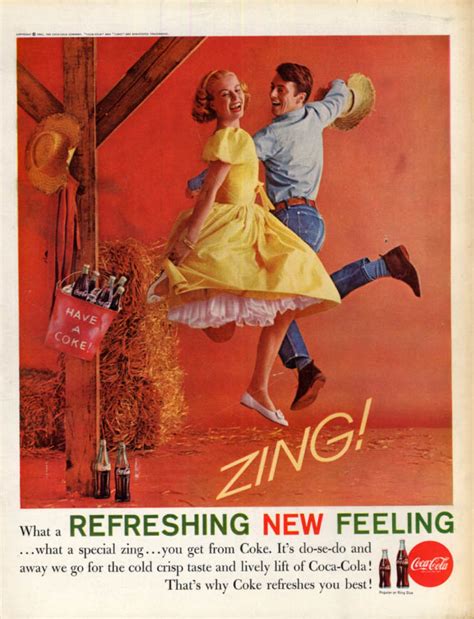 What A Special Zing Coca Cola Ad 1961 Couple Square Dancing